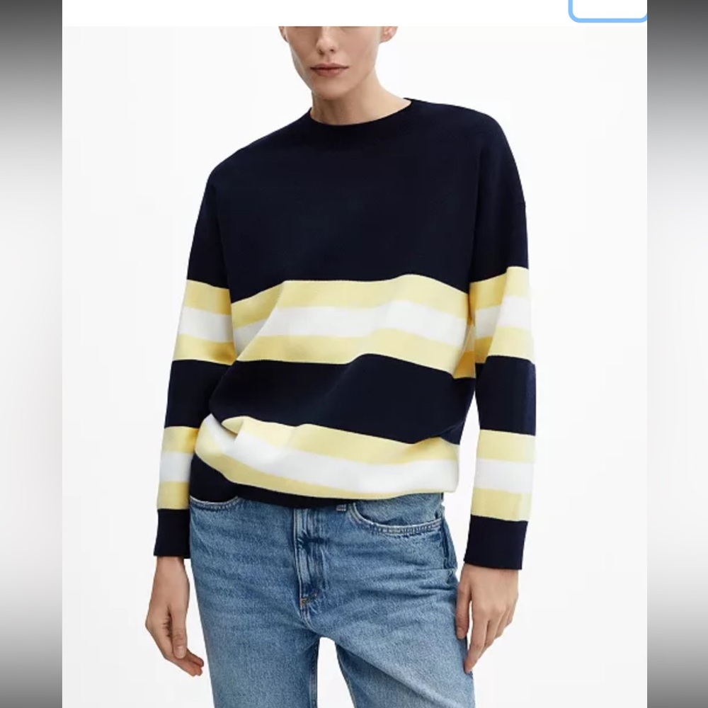 NWT Mango Striped Knit Sweater Size M